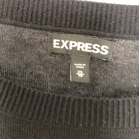 EXPRESS: Black Sweater Crop Top - Picture 2 of 2